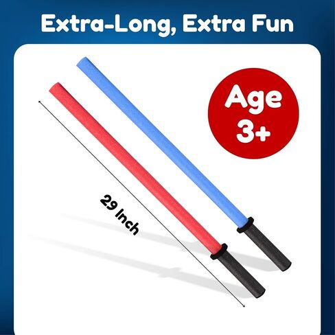 6 PCS Pool Noodles Foam Light Saber Toy Swords - Kids Bulk Party Favors - Ideal for Pools, Backyard, Summer Outdoors Play (29-Inches) in Saudi Arabia