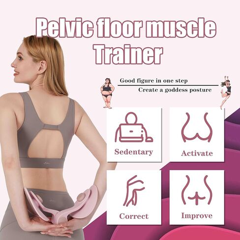 Kegel Sports Products/Female Thigh Master/Thigh Trainer/Pelvic Floor Muscle Trainer/Inner Thigh Toner/Postpartum Rehabilitation Pelvic Floor/Family Fitness Sports Equipment (Pink) in Saudi Arabia