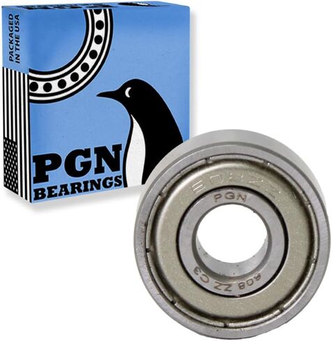 محمل PGN (10 عبوات) 608-ZZ - محمل كروي مختوم من الصلب الكروم المشحم - محامل 8x22x7 مم مع درع معدني ودعم دورة في الدقيقة العالية in Saudi Arabia