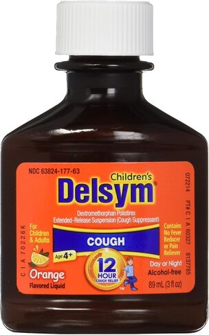 Delsym Cough Suppressant for Children and Adults, Grape, 3 Fluid Ounce in Kuwait