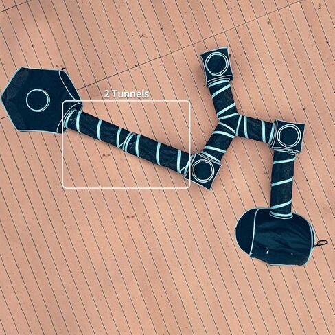 خيمة أثاث للقطط من INTURN لأنفاق القطط المحمولة داخل المنزل وخارجه، بيت الكلب الخارجي (2 مكعب + نفق) in Kuwait