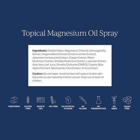 CYMBIOTIKA Topical Magnesium Oil Spray for Body, Supplement for Leg Cramps, Muscle, Joint Health & Sleep Support, Includes Magnesium Chloride, Lavender Extract, Aloe Vera - Skin Applicator in Kuwait