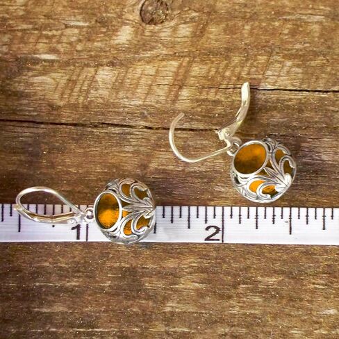 Recycled Vintage 1960's Green Beer Bottle Glass and Sterling Silver Vintage Lace Lever Back Earrings in Saudi Arabia