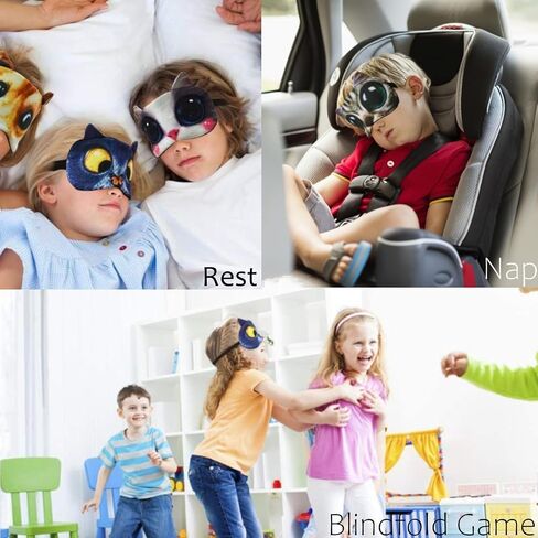12 Pack Cute Animal Funny Sleep Eye Mask for Sleeping Cat Dog Soft Plush Blindfold Sleep Masks Eye Cover Eyeshade for Kids Girls Men Women Plane Travel Nap Night Sleeping in Saudi Arabia