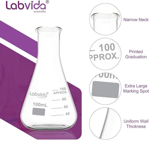 قوارير زجاجية ضيقة الفم من لافيدا، حجم 2000 مل، 3.3 بوروسيليكات مع تخرج مطبوع، LVC010 in Kuwait