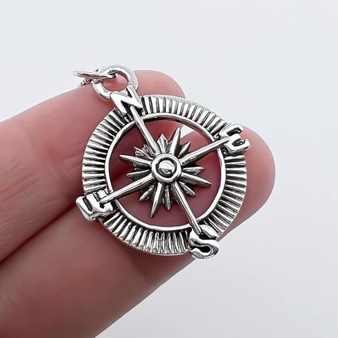 Compass Necklace Sterling Silver, Enjoy the Journey, Travel Necklace, Graduation Gift Necklace,18 Inches in Saudi Arabia