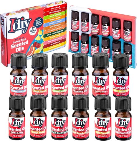 Yummy Dessert Scented Oils (12 Pack) - X Large 10ml (.34 oz) Includes Natural Food Fragrance Scent Oil Bottles for Diffusers, Aromatherapy, Essential Oil, Candles, Crafts, Slime, Gifts - Cake, Cookies in Kuwait