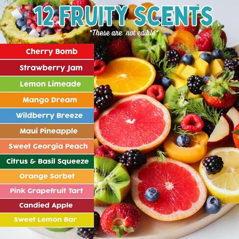 Yummy Dessert Scented Oils (12 Pack) - X Large 10ml (.34 oz) Includes Natural Food Fragrance Scent Oil Bottles for Diffusers, Aromatherapy, Essential Oil, Candles, Crafts, Slime, Gifts - Cake, Cookies in Kuwait