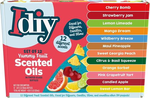 Yummy Dessert Scented Oils (12 Pack) - X Large 10ml (.34 oz) Includes Natural Food Fragrance Scent Oil Bottles for Diffusers, Aromatherapy, Essential Oil, Candles, Crafts, Slime, Gifts - Cake, Cookies in Kuwait