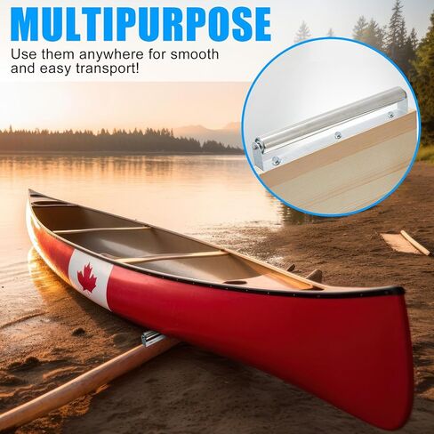 مجموعة Therwen 4 عبوات بطول 16 بوصة ومجموعة دعامات بطول 1.5 بوصة قطر محمل كاياك بكرات مقطورة قارب مع أقواس بكرات ناقلة بكرة معدنية مع دعامة لنقل الاستخدام الصناعي للطوف in Kuwait