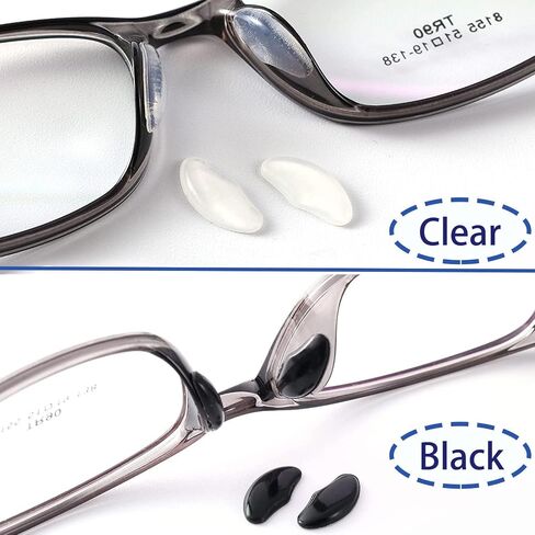 Eyeglass Nose Pads, Adhesive Soft Silicone Air Chamber, OPUGIT Comfortable Air Bag Nosepads for Eyeglasses Glasses Sunglasses,2mm,5 Pairs,Black in Kuwait