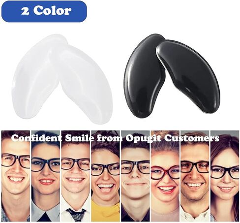 Eyeglass Nose Pads, Adhesive Soft Silicone Air Chamber, OPUGIT Comfortable Air Bag Nosepads for Eyeglasses Glasses Sunglasses,2mm,5 Pairs,Black in Kuwait