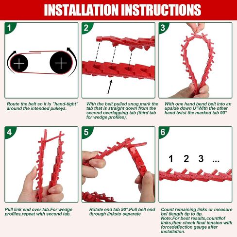 5FT Power Twist V Belt 1/2-Inch x 5 Feet A Type, Adjustable Link Belt Perfect for Lathes, Table Saws and Other Woodworking Tools (Red) in Saudi Arabia