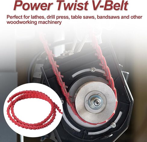 5FT Power Twist V Belt 1/2-Inch x 5 Feet A Type, Adjustable Link Belt Perfect for Lathes, Table Saws and Other Woodworking Tools (Red) in Saudi Arabia