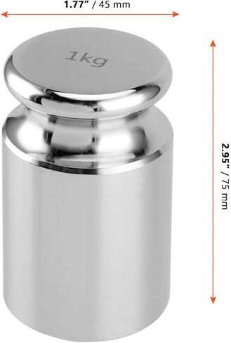 SINJEUN 2 Kg Calibration Weight, 2000 Kilogram Precision Steel Calibration Weight with Storage Case, Chrome Finish Calibration Weight for Digital Scale in Kuwait