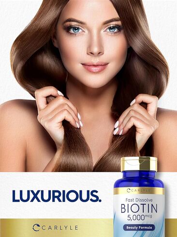 Carlyle Biotin 5000mcg | 500 Fast Dissolve Tablets | Vegetarian, Non-GMO, Gluten Free Supplement in Saudi Arabia