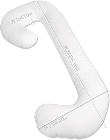 ليشكو وسادة الحمل والامومة من سنوجل شيك سوبريم مع غطاء من قطن الساتان بنسبة 100% باللون الابيض المهدئ، قطعة واحدة (عبوة من قطعة واحدة) in Kuwait