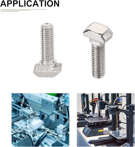 DTGN M5x12mm(DXL) T-Slot Drop-in Stud Sliding Screw Bolt - 8Pack - Good for Construction Industry - Carbon Steel T Shape Screws - Silver Tone in Kuwait