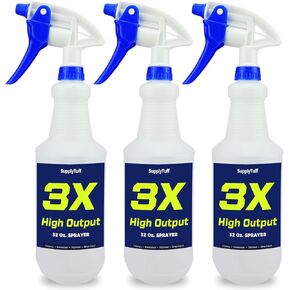 زجاجات رذاذ عالية التحمل 3X من SupplyTuff لحلول التنظيف، 3 عبوات، زجاجات رذاذ تجارية وصناعية سعة 24 أونصة للتنظيف المنزلي وتفصيل السيارة. in Kuwait