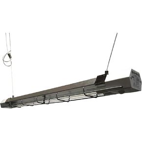 ANNIA-LITE تركيبات إضاءة للأشعة فوق البنفسجية خطية معلقة على شكل أنبوب مصباح إضاءة للأشعة فوق البنفسجية للغرفة العلوية للتطبيقات الطبية والصناعية والمكاتب والتجارية، 2 قدم، 40 وات، فضي غير لامع in Kuwait