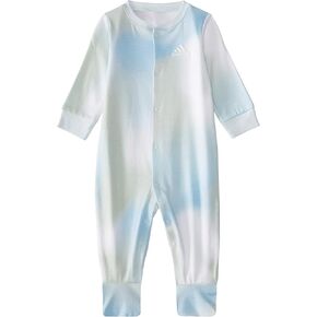 adidas baby boys Long Sleeve Printed Zipper Footie Pants, Medium Grey Heather, 6-9 Months US in Saudi Arabia