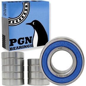PGN (10 Pack) 6205-2RS Bearing - Lubricated Chrome Steel Sealed Ball Bearing - 25x52x15mm Bearings with Rubber Seal & High RPM Support in Kuwait