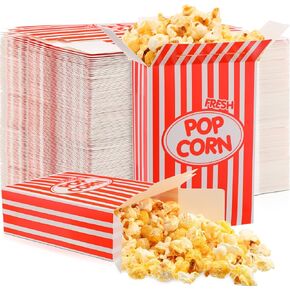 200 Pcs Paper Popcorn Boxes 1 oz Close Top Oil Proof Disposable Popcorn Container 6 x 4 x 2 Inch Red and White Stripes Leak Proof Popcorn Boxes for Party Movie Party Theater Night Carnival Birthday in Kuwait
