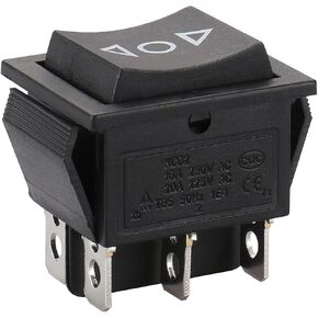 Baomain Momentary 6 Pin DPDT Button Rocker Switch (ON)/Off/(ON) AC 250V/10A 125V/15A Black Plastic in Kuwait