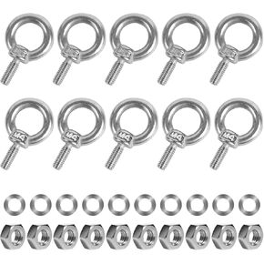 10 حزمة مسامير العين مع المكسرات M6 المسمار ييبولت الفولاذ المقاوم للصدأ الثقيلة مسمار بعروة الذكور المسمار موضوع حلقة الكتف العين البراغي in Kuwait