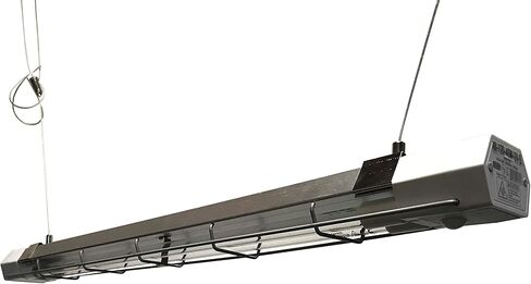 ANNIA-LITE تركيبات إضاءة للأشعة فوق البنفسجية خطية معلقة على شكل أنبوب مصباح إضاءة للأشعة فوق البنفسجية للغرفة العلوية للتطبيقات الطبية والصناعية والمكاتب والتجارية، 2 قدم، 40 وات، فضي غير لامع in Kuwait