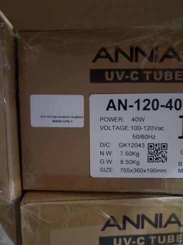 ANNIA-LITE تركيبات إضاءة للأشعة فوق البنفسجية خطية معلقة على شكل أنبوب مصباح إضاءة للأشعة فوق البنفسجية للغرفة العلوية للتطبيقات الطبية والصناعية والمكاتب والتجارية، 2 قدم، 40 وات، فضي غير لامع in Kuwait