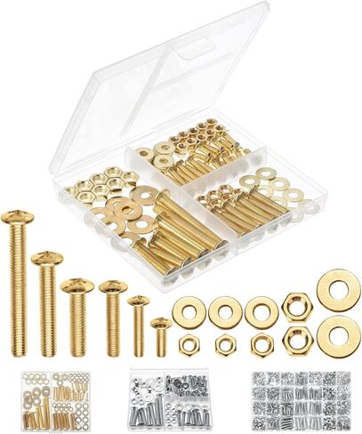 Mr. Pen- Bolts, Nuts, and Washer Assortment Kit, 113 pcs, Gold Nuts and Bolts Assortment Kit, Assorted Nuts and Bolts, Nut Bolt and Washer Assortment, Bolt and Nut Assortment in Saudi Arabia