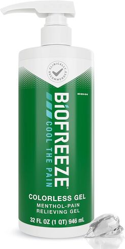 Biofreeze Menthol Pain Relieving Gel 32 FL OZ Bottle With Pump For Pain Relief Associated With Sore Muscles, Arthritis, Simple Backaches, And Joint Pain, Colorless Formula (Packaging May Vary) in Kuwait