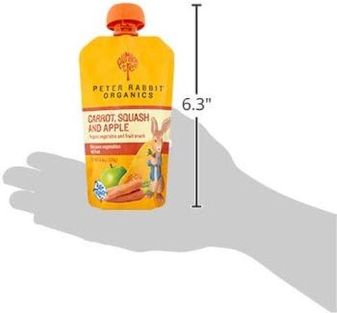 Peter Rabbit Organics Baby Food - Organic - Vegetable And Fruit Puree - Pumpkin Carrot And Apple - 4.4 Oz - Case Of 10 in Kuwait