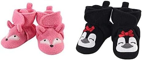 حذاء Hudson Baby Girl Cozy Fleece Boots، عبوة من قطعتين، وردي قوس قزح يونيكورن فتاة الرنة، 6-12 شهرًا in Saudi Arabia