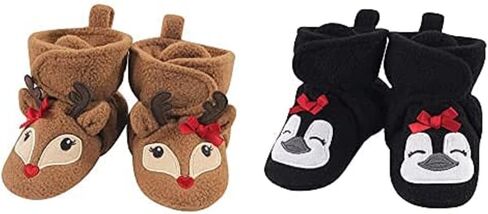 حذاء Hudson Baby Girl Cozy Fleece Boots، عبوة من قطعتين، وردي قوس قزح يونيكورن فتاة الرنة، 6-12 شهرًا in Saudi Arabia