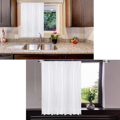Spring Tension Curtain Rod Black Extendable Tension Curtain Rod Adjustable Tension Rod with Self Adhesive Hook Curtain Rods for Windows 15.7 to 27.5 Inch, Closet, Wardrobe, Bookshelf (4 pieces) in Saudi Arabia