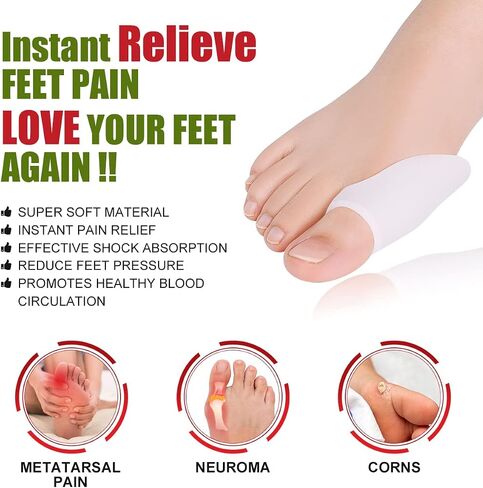 Toe Separator, Metatarsal Pads(3 Pairs), Toe Spacers, Metatarsal Pads Women, Soft&Breathable Metatarsal Cushion, Toe Straightener, Great For Bunion, Hammer Toes, Metatarsal Pain For Men & Women in Kuwait
