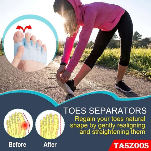 Toe Separator, Metatarsal Pads(3 Pairs), Toe Spacers, Metatarsal Pads Women, Soft&Breathable Metatarsal Cushion, Toe Straightener, Great For Bunion, Hammer Toes, Metatarsal Pain For Men & Women in Kuwait