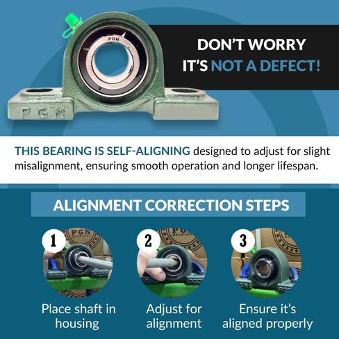 PGN UCP205-16 Pillow Block Bearing - Pack of 4 Mounted Pillow Block Bearings - Chrome Steel Bearings with 1" Bore - Self Alignment in Kuwait