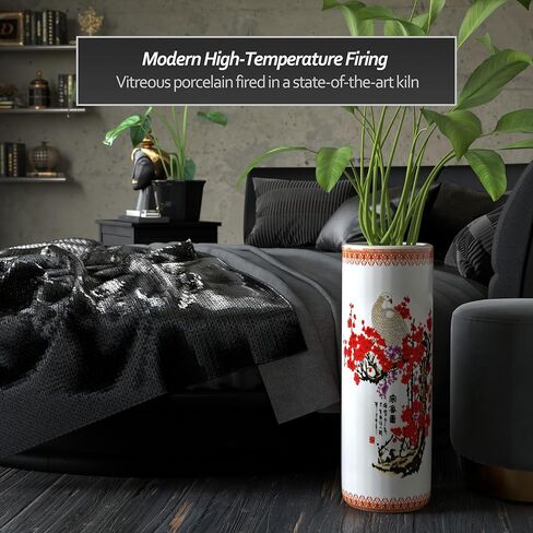 Red Lantern 24" Satsuma Peacock Porcelain Umbrella Stand, 2 Foot in Saudi Arabia