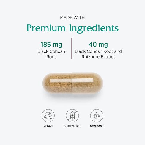 Vitanica Black Cohosh, Cimicifuga Extract Plus, Vegan, 120 Capsules in Saudi Arabia