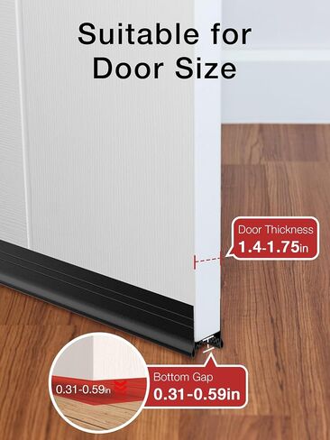 SUNMON Silicone Door Draft Stopper, 39in Upgraded Door Slide-On Under Door Seal Blocker, Under Door Sweep Weather Stripping（White） in Saudi Arabia