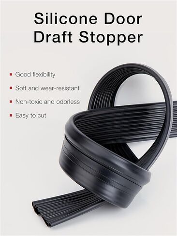 SUNMON Silicone Door Draft Stopper, 39in Upgraded Door Slide-On Under Door Seal Blocker, Under Door Sweep Weather Stripping（White） in Saudi Arabia