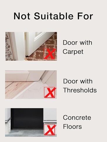 SUNMON Silicone Door Draft Stopper, 39in Upgraded Door Slide-On Under Door Seal Blocker, Under Door Sweep Weather Stripping（White） in Saudi Arabia