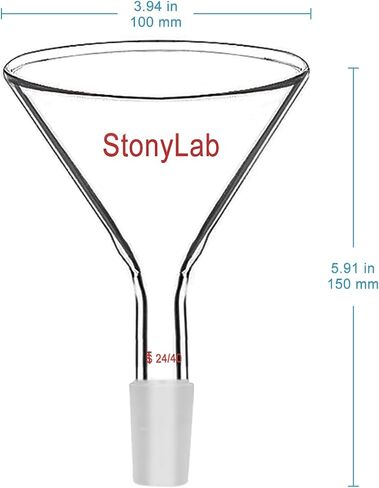 قمع مسحوق ذو جذع قصير من StonyLab زجاجي مع قطر خارجي علوي 100 مم. و14/20 قمع زجاجي لقمع الفلتر الداخلي in Kuwait