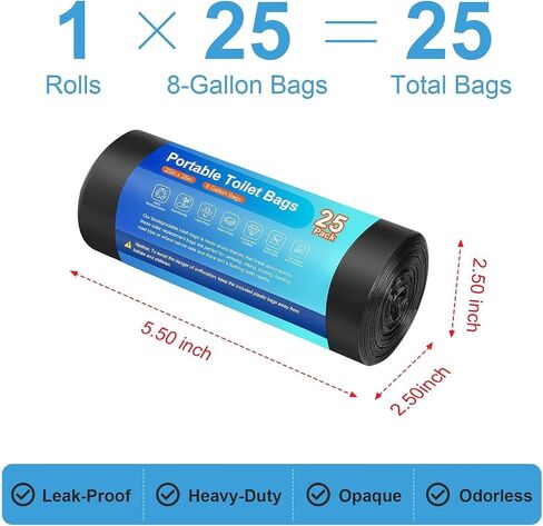 Siewl Portable Toilet Bags, Camping Toilet Bags Biodegradable Toilet Bags, 8 Gallon Porta Potty Bags Waste Bags Compostable Bags for Adults Outdoor Camping Hiking Boating Car Travel Patients in Saudi Arabia