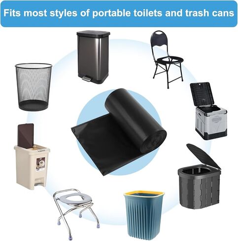 Siewl Portable Toilet Bags, Camping Toilet Bags Biodegradable Toilet Bags, 8 Gallon Porta Potty Bags Waste Bags Compostable Bags for Adults Outdoor Camping Hiking Boating Car Travel Patients in Saudi Arabia