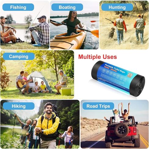 Siewl Portable Toilet Bags, Camping Toilet Bags Biodegradable Toilet Bags, 8 Gallon Porta Potty Bags Waste Bags Compostable Bags for Adults Outdoor Camping Hiking Boating Car Travel Patients in Saudi Arabia
