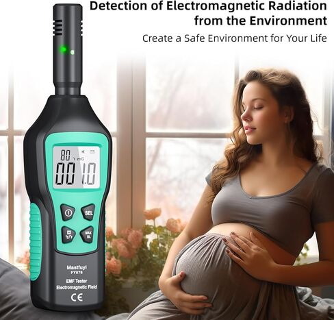 مقياس EMF، كاشف الإشعاع الكهرومغناطيسي، كاشف EMF LCD رقمي، اختبار EMF لصيد الأشباح، المنزل، المكتب، الهواء الطلق، أضواء المؤشر، Audibl in Kuwait